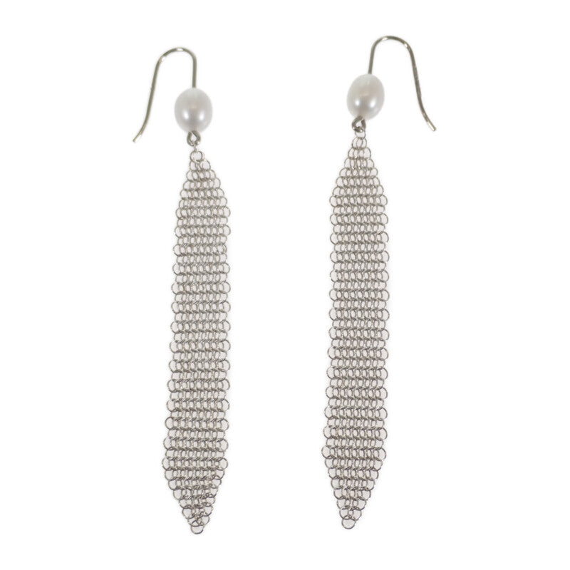 ティファニー TIFFANY&Co. メッシュタッセル 60145952 ピアス シルバー925 パール レディース【中古】【Aランク】