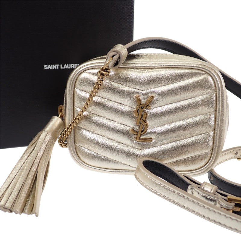 SAINT LAURENT Baby Lou Chain Shoulder Bag Pouch 657495 Shoulder Bag Leather Gold Women's [Used] [Rank A]
