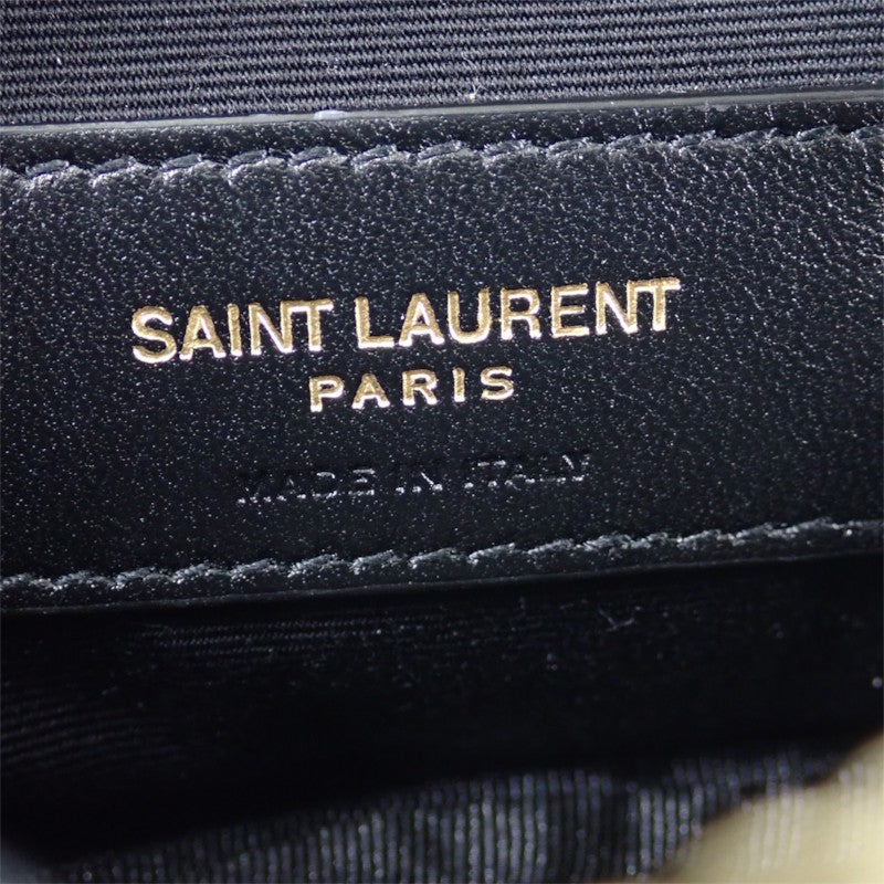 SAINT LAURENT 聖羅蘭 BABY LOUP 鍊帶肩背包 手拿包 657495 肩背包 皮革 金色 女款【中古】【A級品】