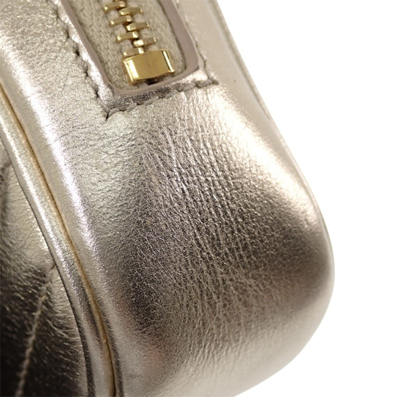 SAINT LAURENT 聖羅蘭 BABY LOUP 鍊帶肩背包 手拿包 657495 肩背包 皮革 金色 女款【中古】【A級品】