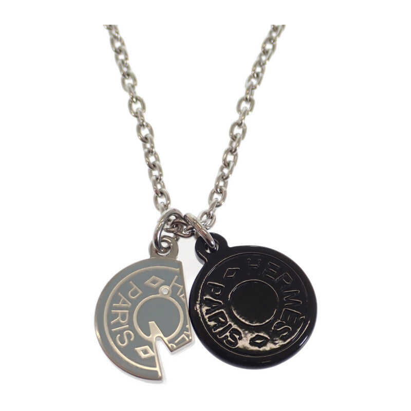 エルメス HERMES カルーゼル H077325 ネックレス メタル バッファローホーン ブラック ブルー シルバー レディース メンズ【中古】【SAランク】