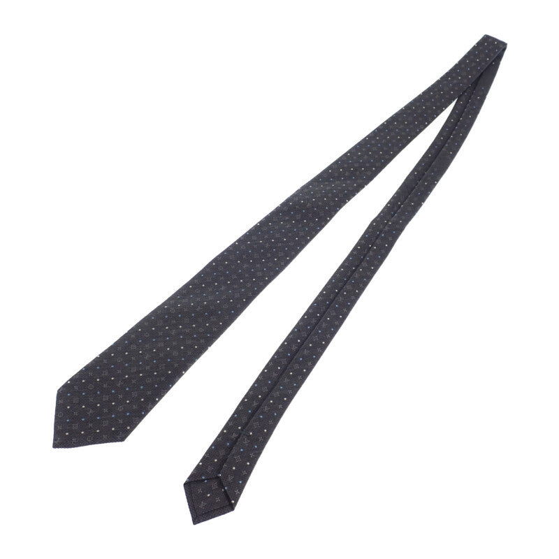 ルイヴィトン LOUIS VUITTON ドット・オン モノグラム M79111 ネクタイ シルク コットン グレー メンズ【中古】【Aランク】