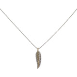 ティファニー TIFFANY&Co. フェザー ペンダント ネックレス シルバー925 K18イエローゴールド レディース【中古】【Aランク】