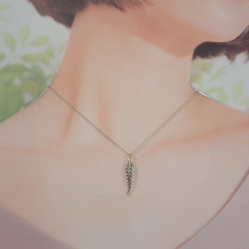 SILVER 925 ゴールド 金フェザー ペンダントネックレス ティファニー TIFFANY&Co. フェザー ペンダント ネックレス シルバー