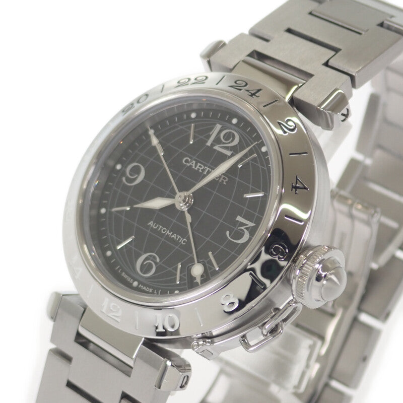 カルティエ CARTIER パシャC メリディアン W31079M7 腕時計 ステンレススチール 自動巻き ブラック文字盤 メンズ レディース ユニセックス【中古】【Aランク】