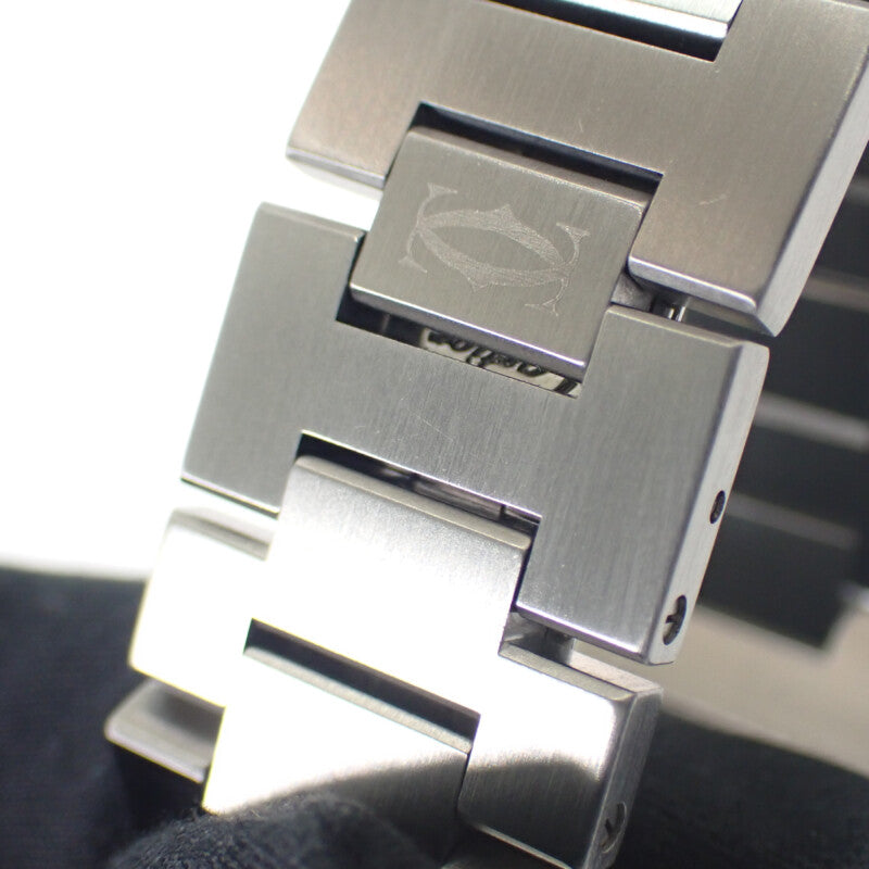 カルティエ CARTIER パシャC メリディアン W31079M7 腕時計 ステンレススチール 自動巻き ブラック文字盤 メンズ レディース ユニセックス【中古】【Aランク】