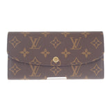 【SAランク】ルイヴィトン LOUIS VUITTON ポルトフォイユ エミリー M60697 モノグラム 長財布 モノグラムキャンバス ブラウン フューシャ スナップボタン レディース【ISEYA】