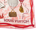 【Aランク】ルイヴィトン LOUIS VUITTON カレ90・ポップアンドアウェイ 気球柄 バルーン M79012 スカーフ シルク ポピー レッド ピンク レディース 【ISEYA】