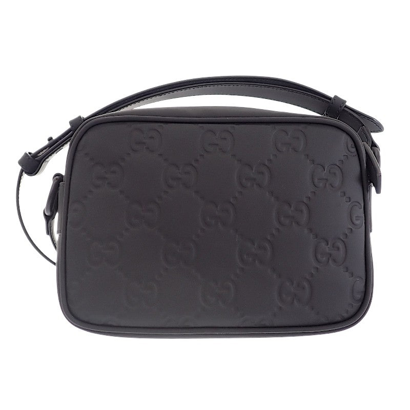 グッチ GUCCI GG ラバーエフェクト ミニ 771321AAC0G1000 ショルダーバッグ ラバーエフェクトレザー ブラック メンズ【中古】【Aランク】