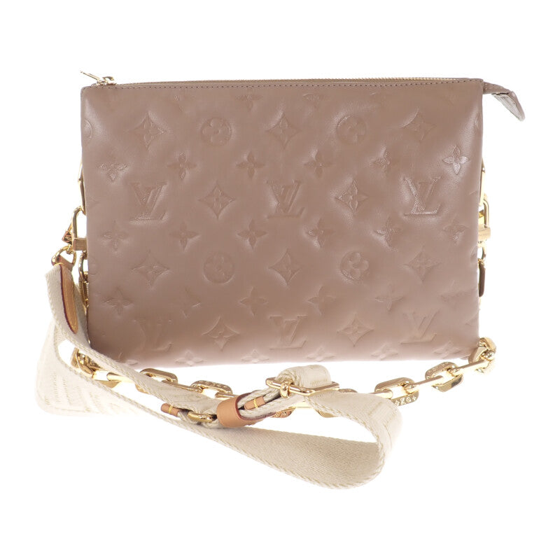 ルイヴィトン LOUIS VUITTON クッサンPM M21263 2WAYバッグ ショルダーバッグ ラムスキン トープ ゴールド金具 レディース【中古】【Aランク】
