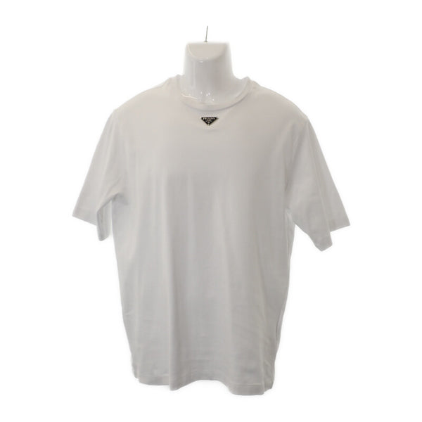 【ABランク】プラダ PRADA コットンTシャツ UJN861_240_F0009_S_232 半袖Ｔシャツ コットン ホワイト M メンズ 【ISEYA】