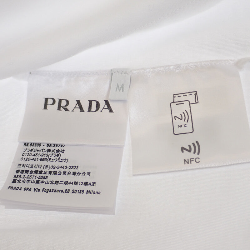 【ABランク】プラダ PRADA コットンTシャツ UJN861_240_F0009_S_232 半袖Ｔシャツ コットン ホワイト M メンズ 【ISEYA】