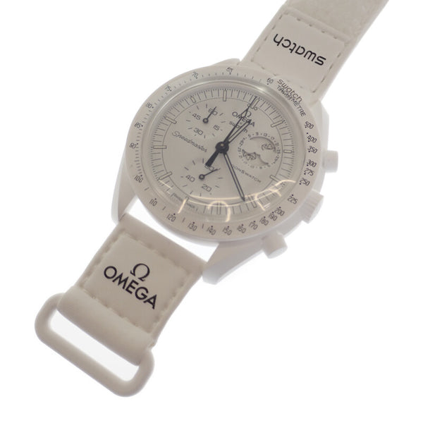 【Sランク】オメガ OMEGAスウォッチ OMEGA×SWATCH オメガ×スウォッチ ミッショントゥザムーンフェイズ  スヌーピー SO33W700 腕時計 セラミック ナイロン クオーツ ホワイト文字盤 メンズ  ユニセックス【ISEYA】