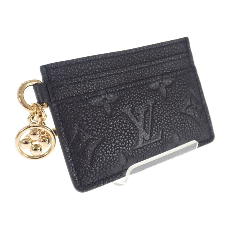 【中古】ルイヴィトン LOUIS VUITTON ポルトカルト LVチャーム M82132 カードケース モノグラムアンプラント ノワール ユニセックス【Sランク】