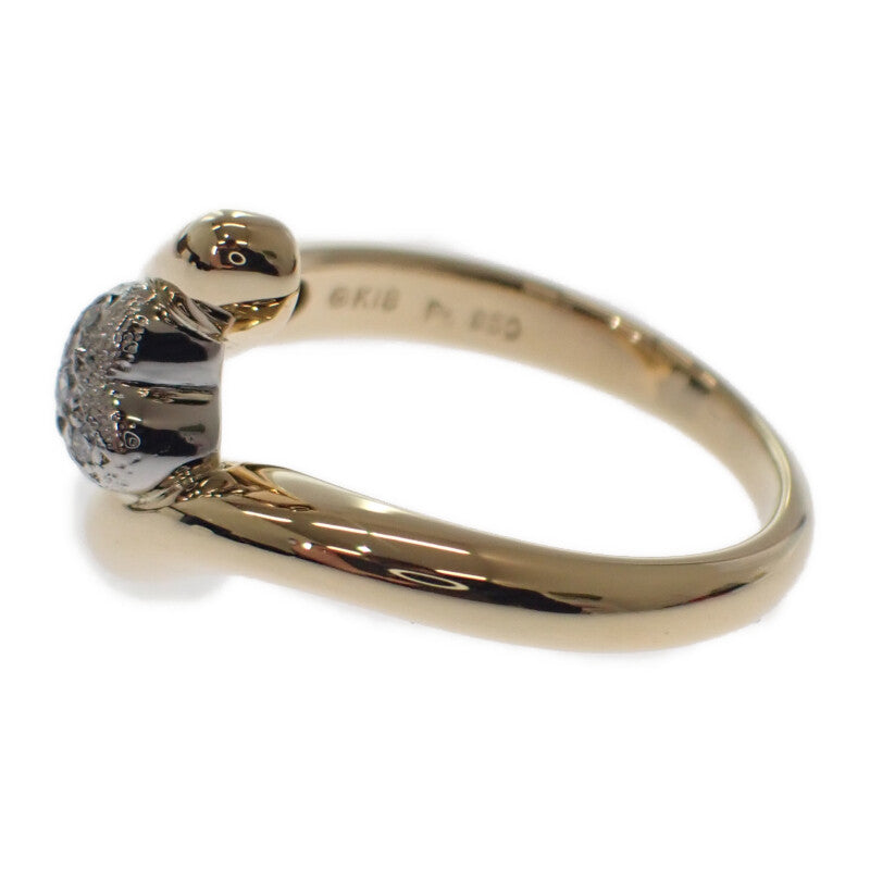 ミキモト MIKIMOTO ハート モチーフ 指輪 11号 リング K18イエロー