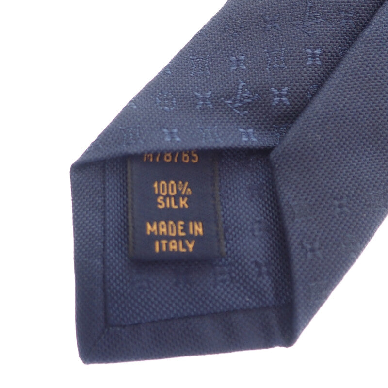 ルイヴィトン LOUIS VUITTON モノグラム・グラディエント M78765 ネクタイ シルク ネイビー メンズ【中古】【Aランク】
