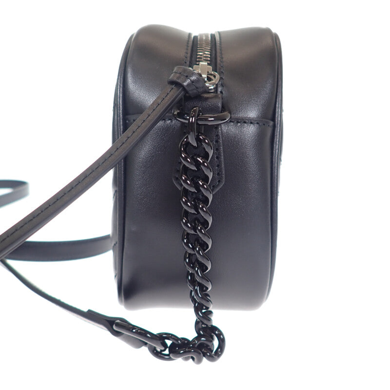 グッチ GUCCI GGマーモント スモール 447632_DTDHV_1000 ショルダーバッグ レザー ブラック ブラック金具 レディース【中古】【Aランク】