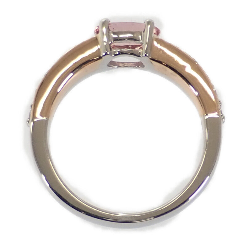 【中古】 デザインジュエリー ピンクサファイヤ リング K18ゴールド Pt900プラチナ 12号 ピンクサファイヤ ダイヤモンド レディース【Aランク】