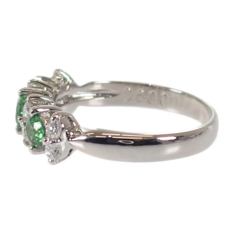 デザインジュエリー 12号 リング Pt900プラチナ ツァボライト ダイヤモンド レディース【中古】【Aランク】