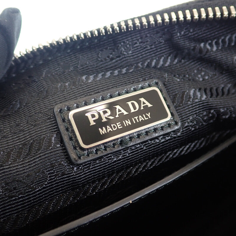 【Aランク】プラダ PRADA トライアングル 2VH155_2FAD_F0002_V_OOO ショルダーバッグ サフィアーノ ブラック ファスナー メンズ 【ISEYA】