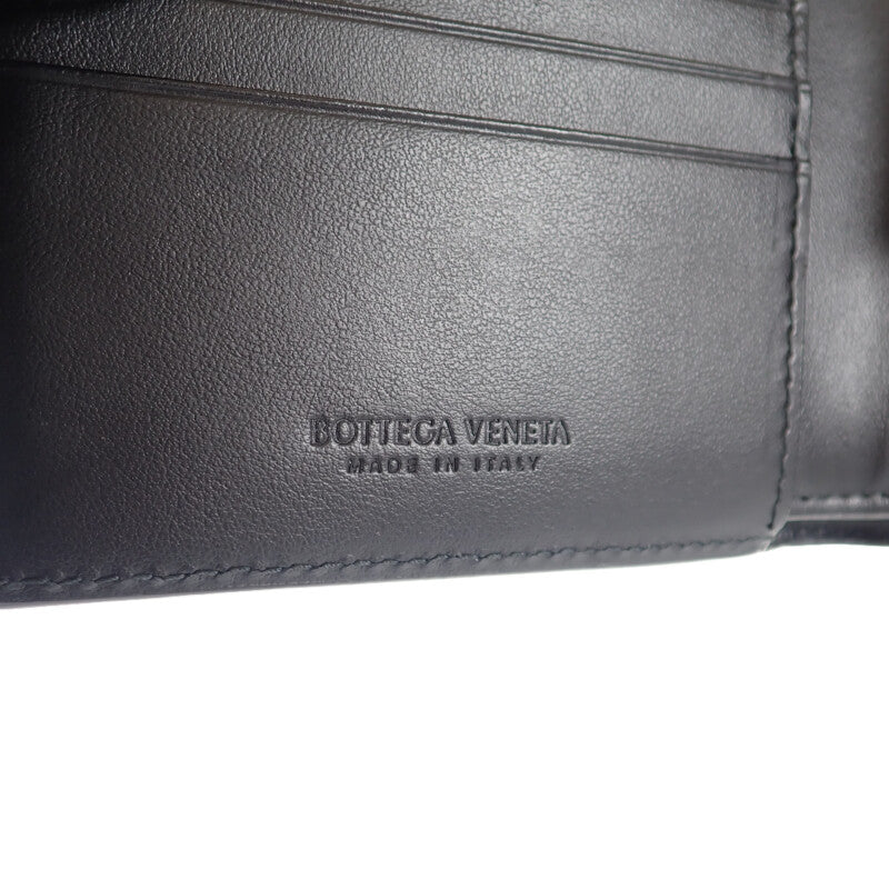 【ABランク】ボッテガヴェネタ BOTTEG AVENETA イントレチャート コインパース付き二つ折りウォレット 749412V3R528803 二つ折り財布 カーフ ブラック オープン メンズ 【ISEYA】