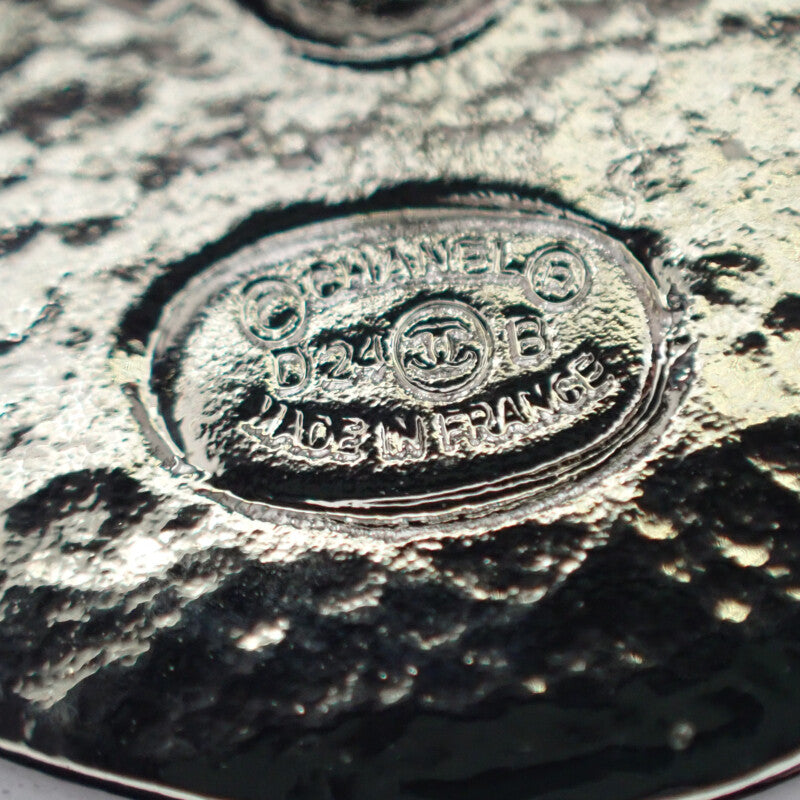 シャネル CHANEL デニム ココマーク サークル D24B刻印 ABE356B18079NTZ10 ピアス メタル シルバー ブルー レディース【中古】【Aランク】