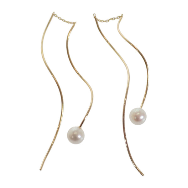 タサキ TASAKI 淡水真珠イヤリング ピアス EC-3679-18KYG ピアス K18イエローゴールド パール レディース【中古】【Aランク】