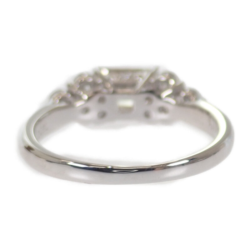 デザインジュエリー エメラルドカット 指輪 12号 リング Pt900プラチナ ダイヤモンド レディース【中古】【Aランク】