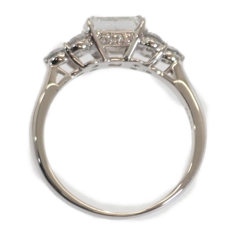 デザインジュエリー エメラルドカット 指輪 12号 リング Pt900プラチナ ダイヤモンド レディース【中古】【Aランク】