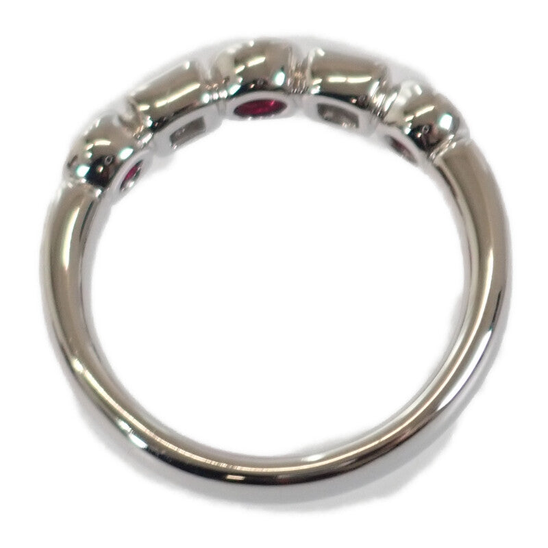 【中古】 デザインジュエリー リング K18ホワイトゴールド ダイヤモンド ルビー 12号 レディース【Aランク】