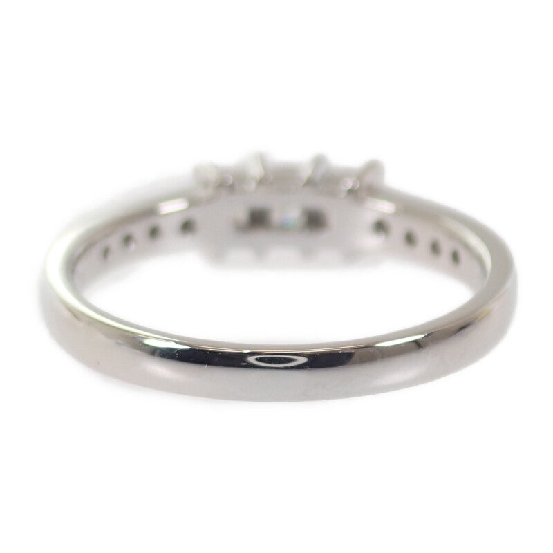 K18 スクエアカットリング 9号　K18 デザインジュエリー 3連 スクエアカット リング K18ホワイトゴールド 9