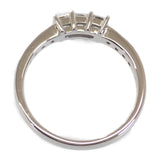 デザインジュエリー 3連 スクエアカット リング K18ホワイトゴールド 9号 ダイヤモンド 9 レディース【中古】【Aランク】