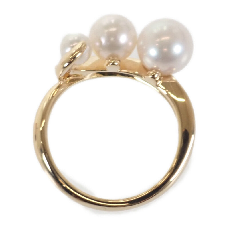 18K ゴールド 真珠とダイヤのリング　スタージュエリー スタージュエリー STAR JEWELRY 3連パール 13号 リング K18イエロー