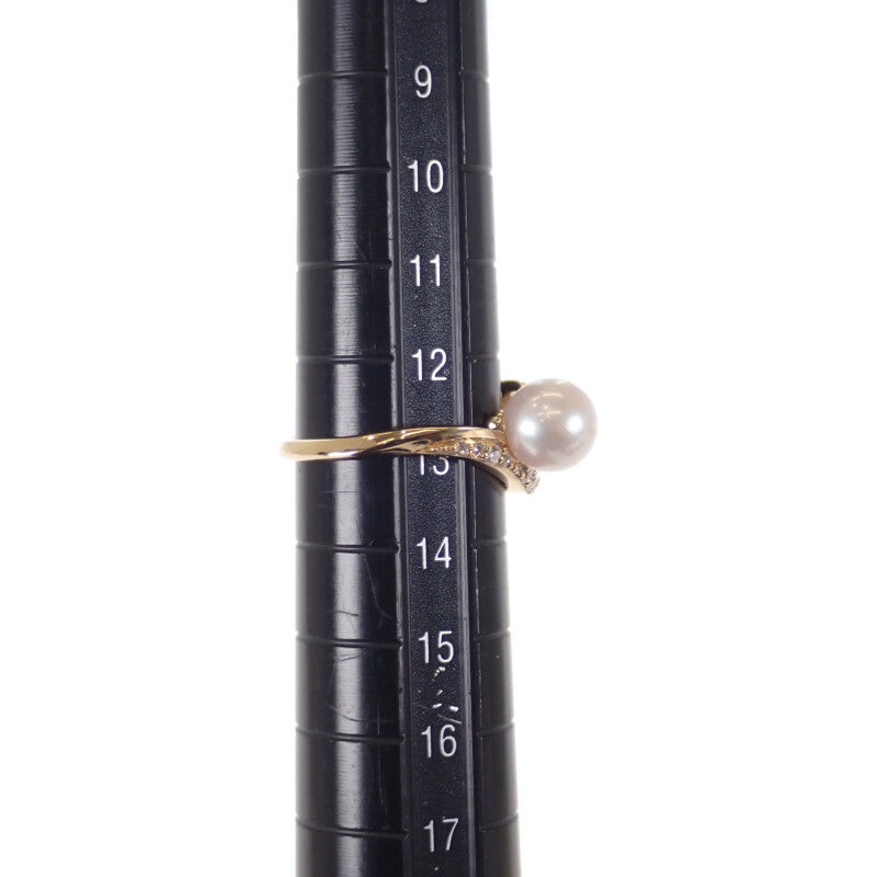 スタージュエリー STAR JEWELRY 13号 リング K18イエローゴールド パール ダイヤモンド レディース【中古】【Aランク】