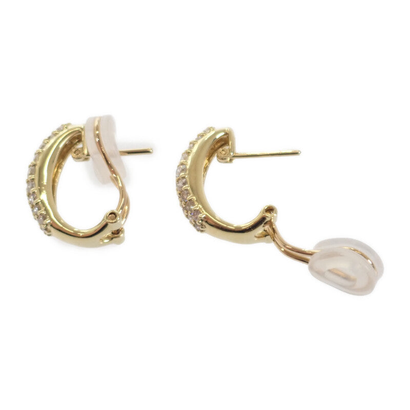 【中古】 デザインジュエリー イヤリング ピアス K18イエローゴールド ダイヤモンド レディース【Aランク】