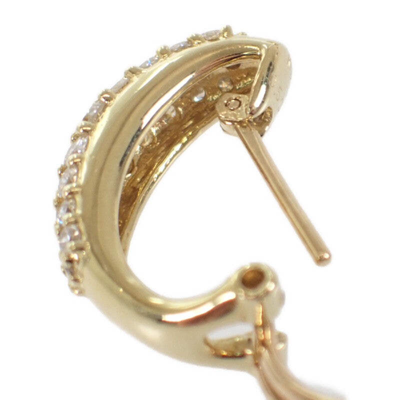 【中古】 デザインジュエリー イヤリング ピアス K18イエローゴールド ダイヤモンド レディース【Aランク】