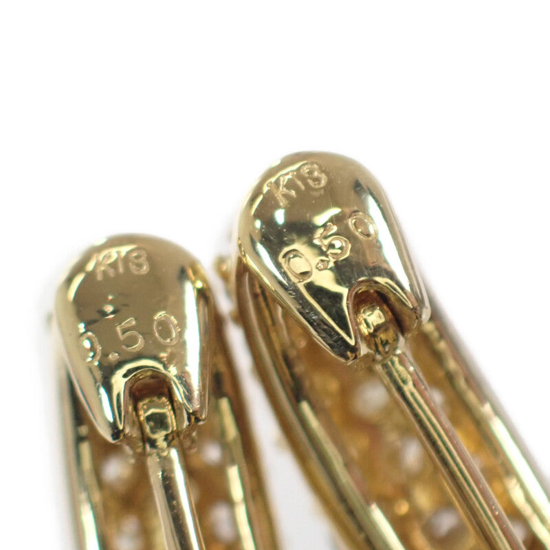 【中古】 デザインジュエリー イヤリング ピアス K18イエローゴールド ダイヤモンド レディース【Aランク】