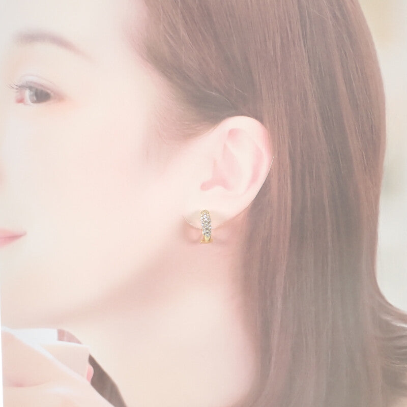 【中古】 デザインジュエリー イヤリング ピアス K18イエローゴールド ダイヤモンド レディース【Aランク】