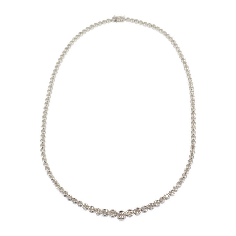 デザインジュエリー テニス ペンダント ネックレス K18ホワイトゴールド ダイヤモンド メンズ レディース【中古】【Aランク】