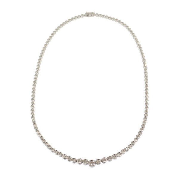 デザインジュエリー テニス ペンダント ネックレス K18ホワイトゴールド ダイヤモンド メンズ レディース【中古】【Aランク】