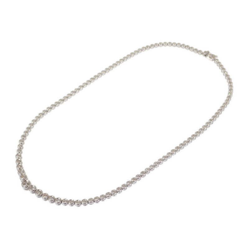 デザインジュエリー テニス ペンダント ネックレス K18ホワイトゴールド ダイヤモンド メンズ レディース【中古】【Aランク】