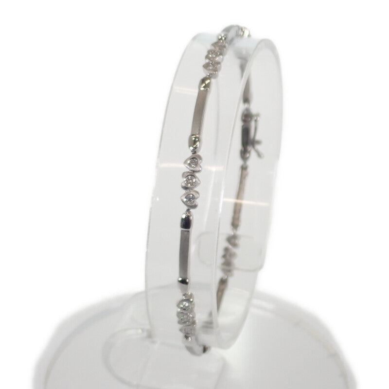 デザイン ジュエリー ハート ブレスレット K18ホワイトゴールド ダイヤモンド レディース【中古】【Aランク】