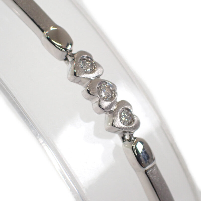 デザイン ジュエリー ハート ブレスレット K18ホワイトゴールド ダイヤモンド レディース【中古】【Aランク】