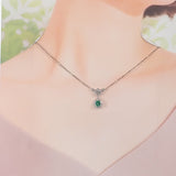 【中古】 デザインジュエリー ペンダント ネックレス Pt850プラチナ エメラルド ダイヤモンド レディース【Aランク】