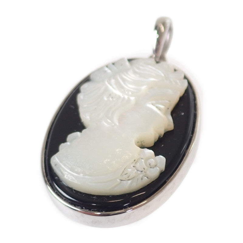 中古】 デザインジュエリー カメオ ペンダントトップ K18ホワイト