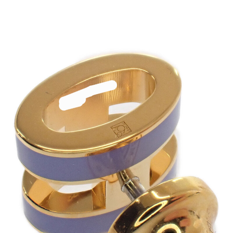 エルメス HERMES ミニ ポップ アッシュ H ピアス メタル リラ パープル ゴールド金具 レディース【中古】【Aランク】