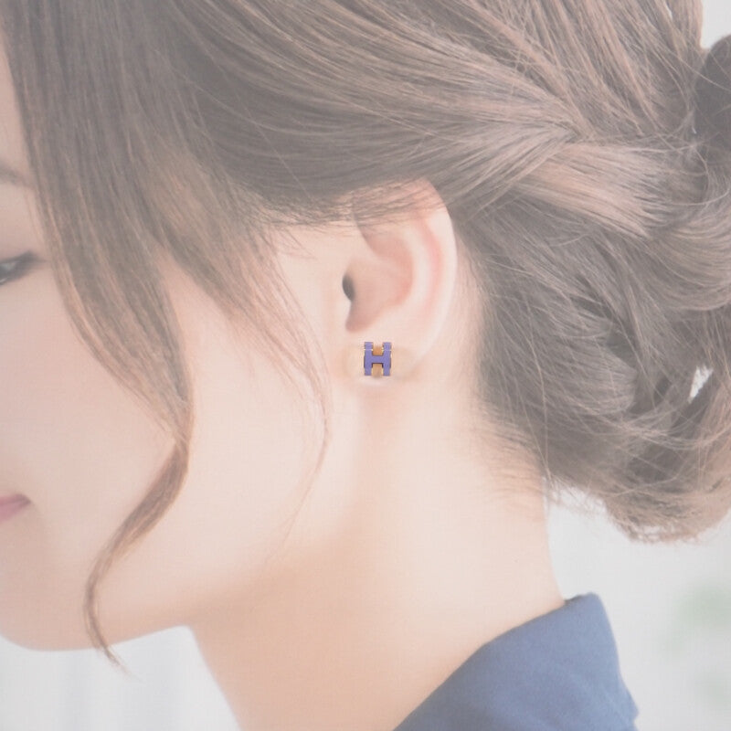 エルメス HERMES ミニ ポップ アッシュ H ピアス メタル リラ パープル エルメス HERMES ミニ ポップ アッシュ H ピアス メタル リラ パープル