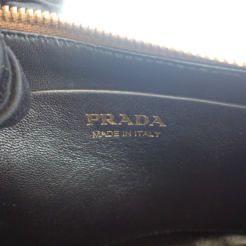 【SAランク】プラダ PRADA アーケスモールレザー ショルダー 2WAYバッグ ハンドバッグ レザー コニャック ファスナー ゴールド金具 レディース【ISEYA】