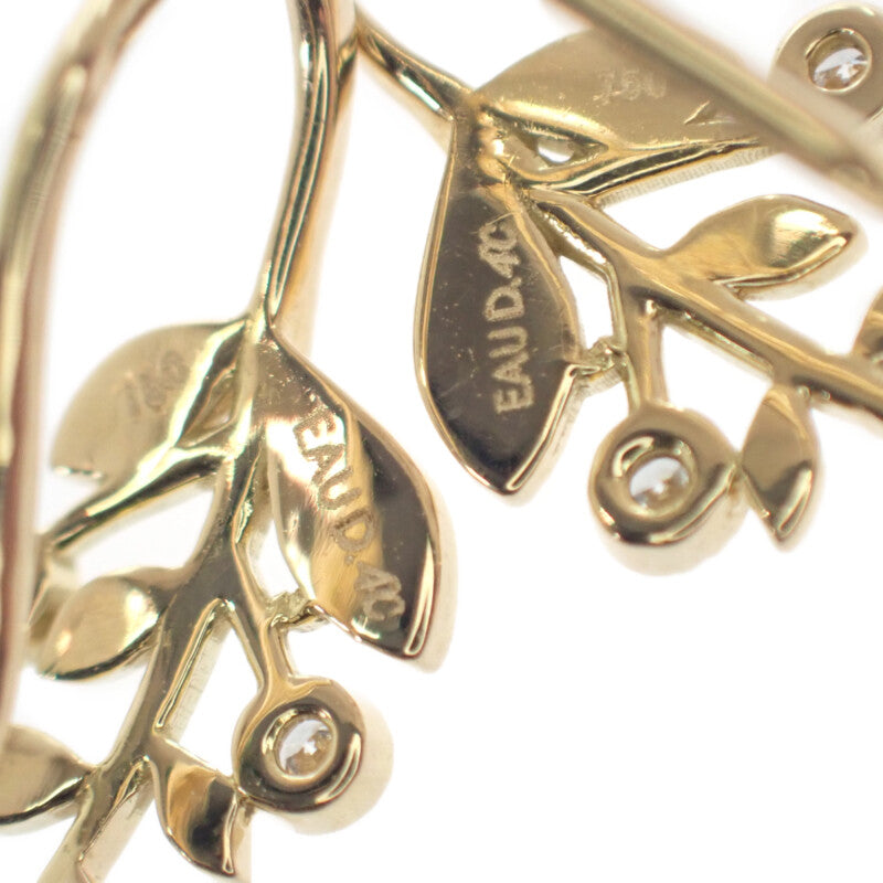 ヨンドシー 4℃ リーフ モチーフ ピアス K18イエローゴールド