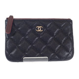 【Aランク】シャネル CHANEL クラシックミニ A82365 ポーチ キャビアスキン ブラック ファスナー ゴールド金具 レディース【ISEYA】